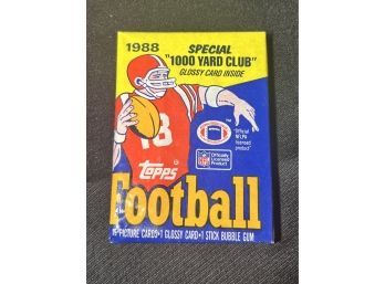 1988 Topps Football Unopened Sealed Wax Pack! 15 Picture Cards, 1 Glossy Card! Vintage