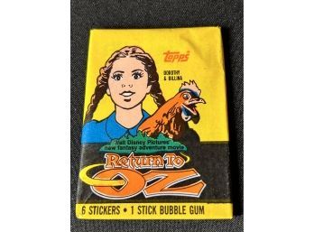1985 Topps Walt-Disney Return To Oz Unopened Sealed Wax Pack! 6 Stickers Total! 'dorothy & Billina' On Front!