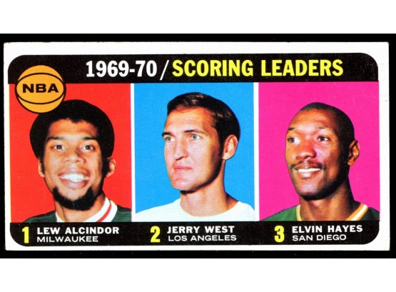 1970 Topps Basketball Lew Alcindor/jerry West/elvin Hayes 1969-70 Scoring Leaders #1 Vintage HOF Kareem