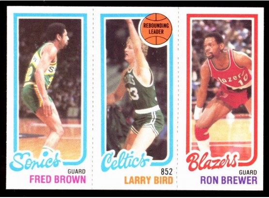 1980 Topps Basketball Fred Brown/ron Brewer/larry Bird Rookie Card #31 Boston Celtics RC Vintage HOF