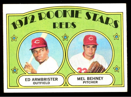 1972 Topps Baseball Cincinnati Reds Rookie Stars Ed Armbrister/mel Behney #524 Vintage RC