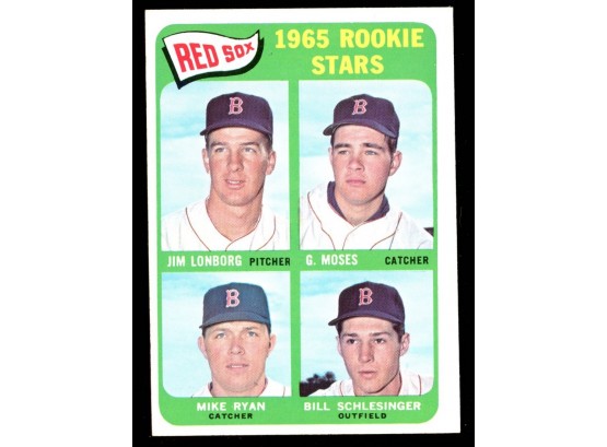 1965 Topps Baseball Boston Red Sox Rookie Stars Jim Lonborg/gerry Moses/mike Ryanbill Schlesinger #573 Vintage