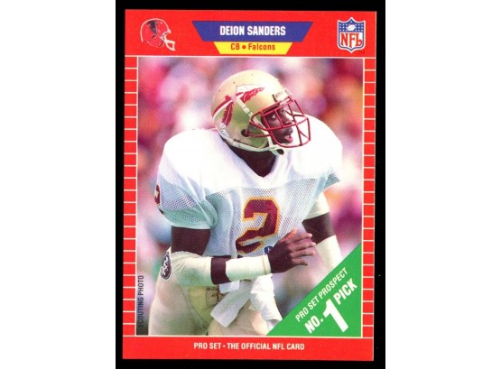 1989 NFL Pro Set Deion Sanders Rookie Card #486 Atlanta Falcons RC HOF
