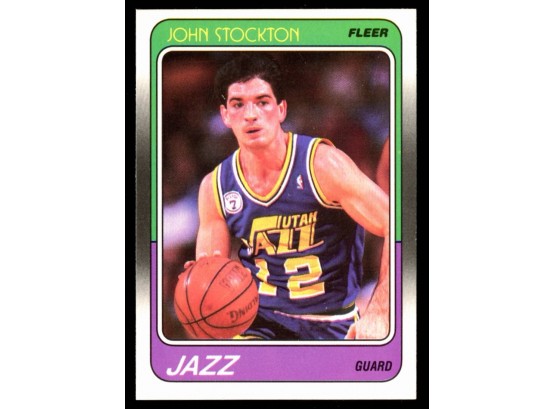 1988 Fleer Basketball John Stockton Rookie Card #115 Utah Jazz RC Vintage HOF