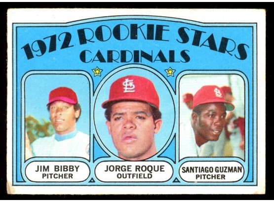 1972 Topps Baseball St Louis Cardinals Rookie Stars Jim Bibby/jorgie Rogue/santiago Guzman #316 Vintage