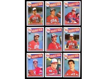 1985 Topps Baseball 1984 USA Baseball Team Lot Of 9 Cards