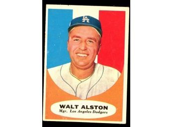 1961 Topps Baseball Walt Alston #136 Los Angeles Dodgers Vintage