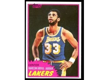 1981 Topps Basketball Kareem Abdul-jabbar #20 Los Angeles Lakers Vintage HOF