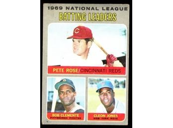 1970 Topps Baseball Pete Rose/bob Clemente/cleon Jones 1969 Batting Leaders #61 Vintage