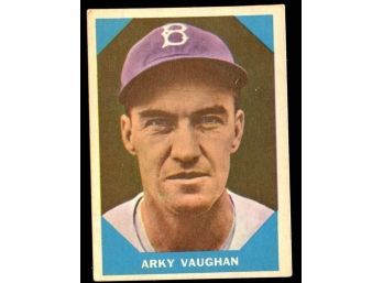 1960 Fleer Baseball Arky Vaughan Baseball Greats #11 Brooklyn Dodgers Vintage