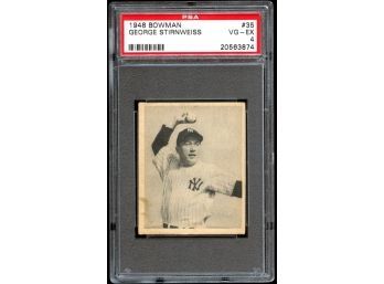 1948 Bowman Baseball George Stirnweiss #35 PSA 4 New York Yankees Vintage