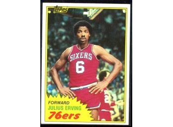 1981 Topps Basketball Julius Erving #30 Philadelphia 76ers Vintage HOF