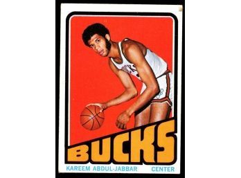 1972 Topps Basketball Kareem Abdul-jabbar #100 Milwaukee Bucks Vintage HOF