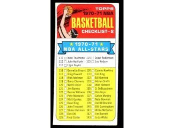 1970-71 Topps Basketball Checklist 2 #101 Vintage