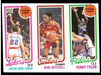 1980 Topps Basketball Kareem Abdul-jabbar/mike Mitchell/terry Tyler #132 Vintage HOF