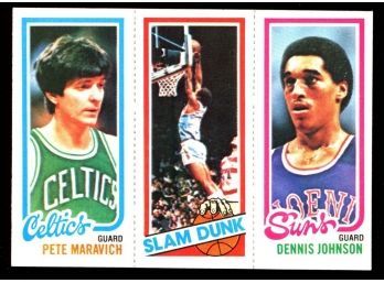1980 Topps Basketball Pete Maravich/lloyd Free/dennis Johnson #38 Vintage HOF