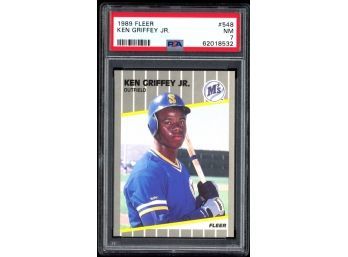 1989 Fleer Baseball Ken Griffey Jr Rookie Card #548 PSA 7 Seattle Mariners RC HOF