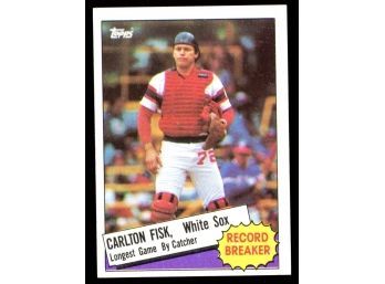 1985 Topps Baseball Carlton Fisk Record Breaker #1 Boston Red Sox Vintage HOF