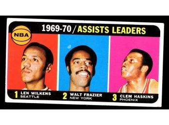 1970 Topps Basketball Len Wilkens/walt Frazier/clem Haskins 1969-70 Assists Leaders #6 Vintage