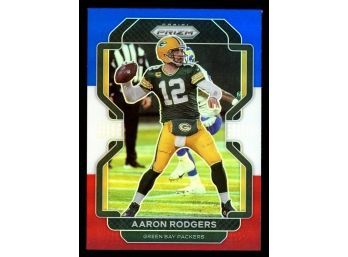 2021 Prizm Football Aaron Rodgers Red White Blue Prizm #138 Green Bay Packers MVP!