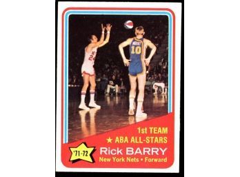 1972 Topps Basketball Rick Barry 1st Team ABA All-stars #250 New York Nets Vintage HOF