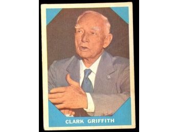 1960 Fleer Baseball Clark Griffith Baseball Greats #15 Washington Senators Vintage