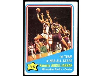 1972 Topps Basketball Kareem Abdul-jabbar 1st Team NBA All-star #63 Milwaukee Bucks Vintage HOF