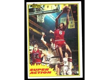1981 Topps Basketball Julius Erving Super Action #104 Philadelphia 76ers Vintage HOF
