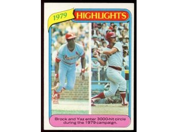 1980 Topps Baseball Lou Brock/carl Yastrzemski 1979 Highlights #1 Vintage HOF