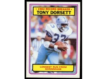 1983 Topps Football Tony Dorsett 1982 Record Breaker #2 Dallas Cowboys Vintage HOF