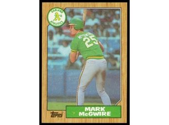 1987 Topps Baseball Mark McGwire Rookie Card #366 Oakland Athletics RC Vintage HOF