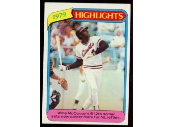 1980 Topps Baseball Willie McCovey 1979 Highlights #2 San Francisco Giants Vintage HOF