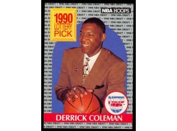1990 NBA Hoops Derrick Coleman Rookie Card #390 New Jersey Nets RC