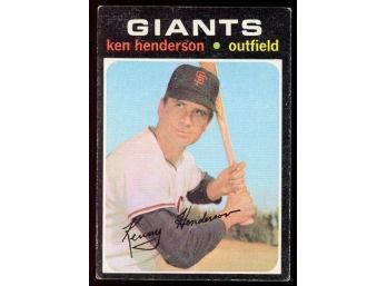 1971 Topps Baseball Ken Henderson #155 San Francisco Giants Vintage