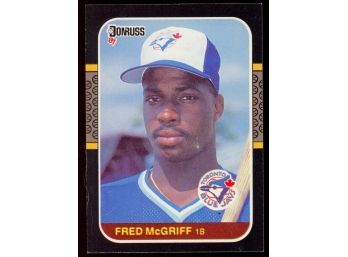 1987 Donruss Baseball Fred McGriff #621 Toronto Blue Jays Vintage