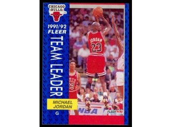 1992 Fleer Basketball Michael Jordan Team Leader #375 Chicago Bulls HOF