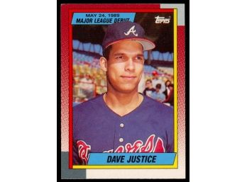 1990 Topps Baseball Dave Justice Debut Rookie Card #65 Atlanta Braves RC
