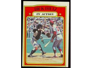 1972 Topps Baseball Dick Dietz In Action #296 San Francisco Giants Vintage