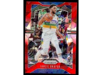 2019 Prizm Basketball Jahlil Okafor Red Cracked Ice Prizm #171 New Orleans Pelicans