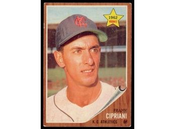 1962 Topps Baseball Frank Cipriani Rookie Card #333 Kansas City Athletics RC Vintage
