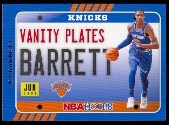2020 NBA Hoops RJ Barrett Vanity Plates Insert #25 New York Knicks