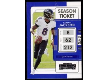 2021 Contenders Football Lamar Jackson Season Ticket #7 Baltimore Ravens