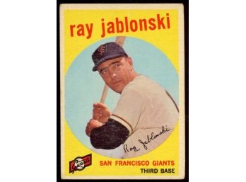 1959 Topps Baseball Ray Jablonski #342 San Francisco Giants Vintage