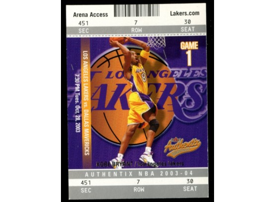 2003-04 Fleer Authentix Basketball Kobe Bryant #25 Los Angeles Lakers HOF