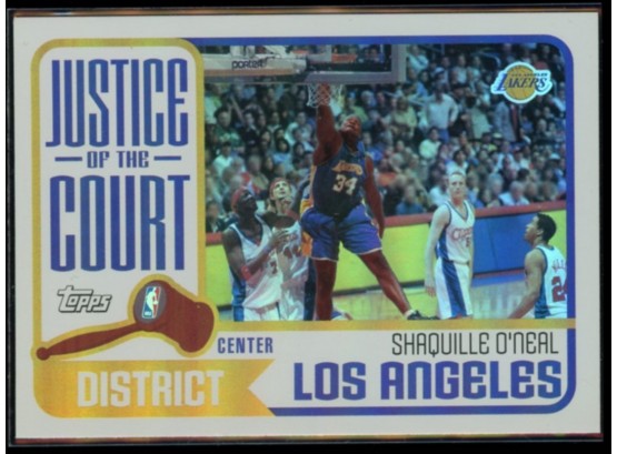 2003 Topps Basketball Shaquille O'Neal Justice Of The Court Silver #JC-3 Los Angeles Lakers HOF