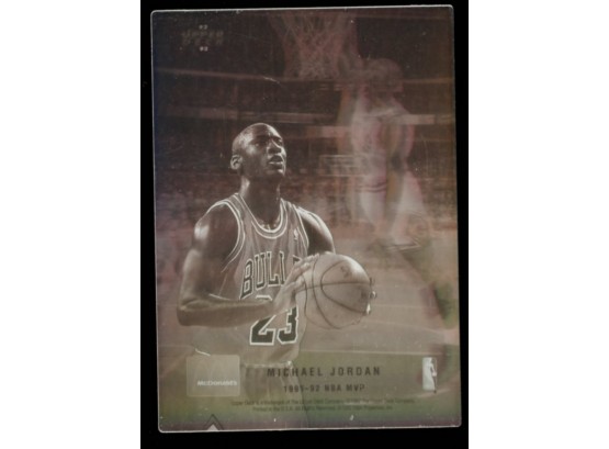 1992-93 Upper Deck Basketball Michael Jordan McDonalds Sticker Hologram Chicago Bulls HOF