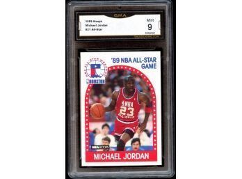 1989 NBA HOOPS MICHAEL JORDAN ALL-STAR #21 GMA 9 MINT! CHICAGO BULLS HOF