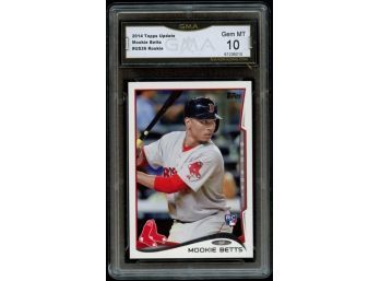 2014 Topps Update Mookie Betts Rookie Card GMA Graded 10 Gem MT Red Sox