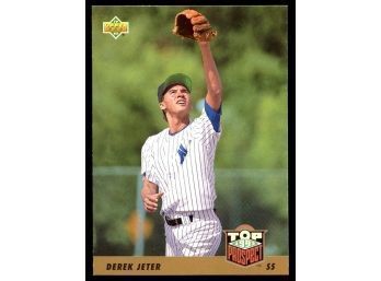 1993 UPPER DECK BASEBALL DEREK JETER TOP PROSPECT ROOKIE CARD #449 NEW YORK YANKEES RC HOF