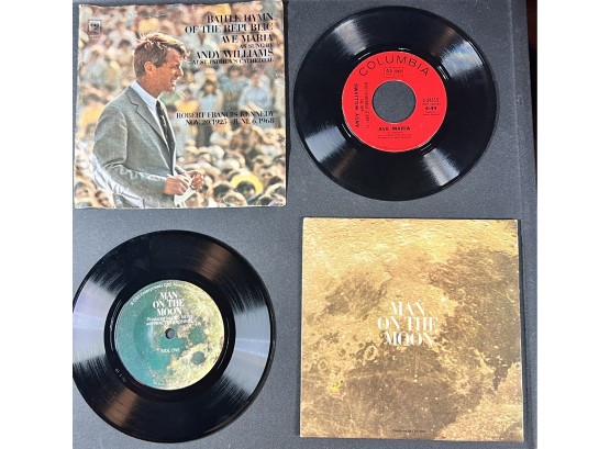 LOT OF 2 KENNEDY 45'S  AVE MARIA (ROBERT KENNEDY) & MAN ON THE MOON (JFK)